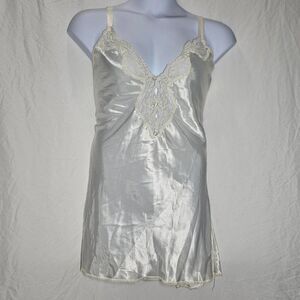 vintage 90s y2k white satin plus size coquette slip dress